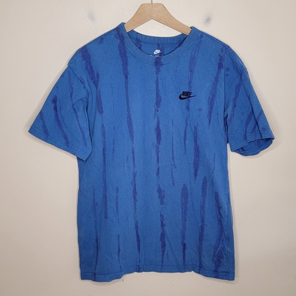 Nike | Loose Fit Blue Tie Dye Short Sleeve Tee Size Small 100% Cotton - Picture 1 of 4